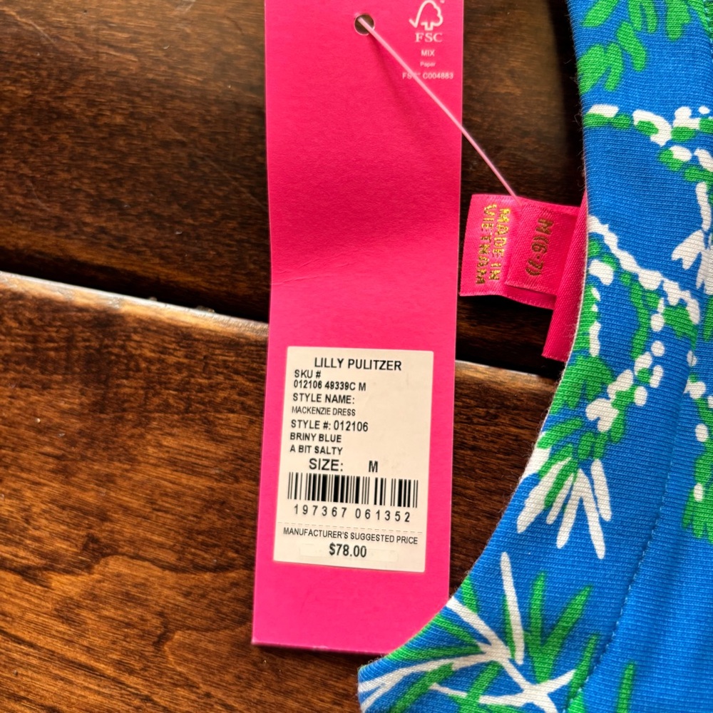 NWT - Lilly Pulitzer - Girls Blue and Green Botanical Dress - Picture 5 of 5